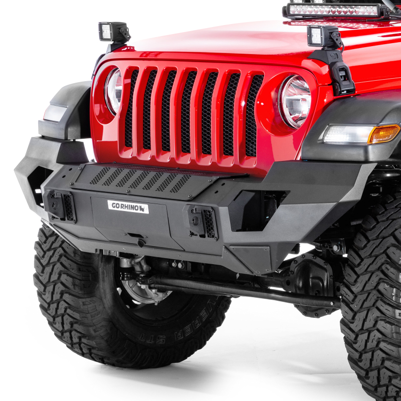 Jeep Wrangler Bumper - Front - Go Rhino - Trailine Full Width - Black - `07-`20